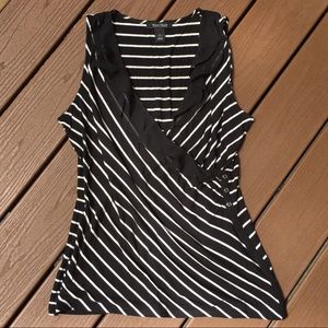 White House Black Market Black & White Stripe Top